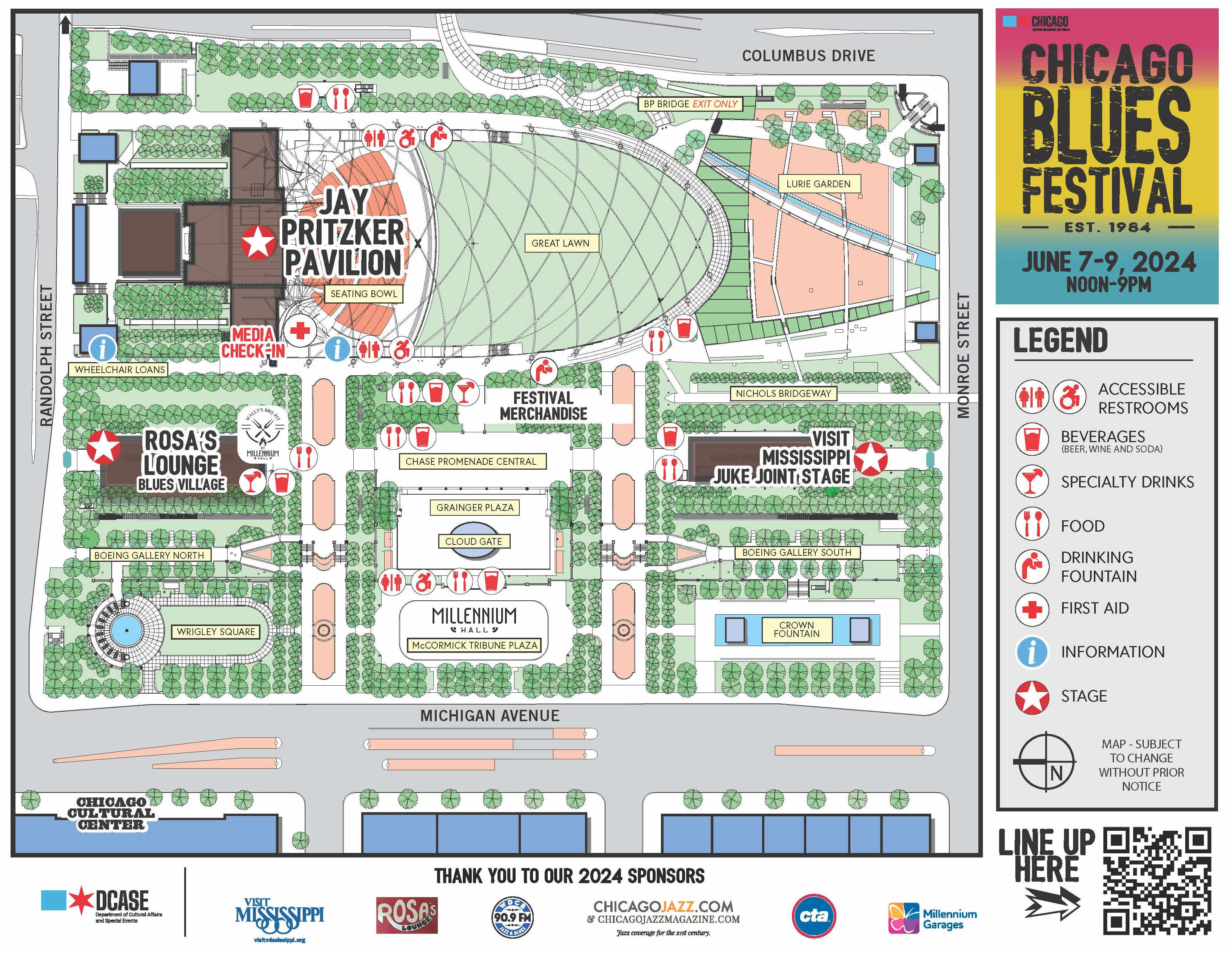 Chicago Blues Festival 2024 Festival Map